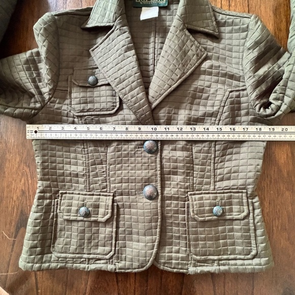 Vintage Harve Benard green quilted button up jacket est. size small - Picture 14 of 16
